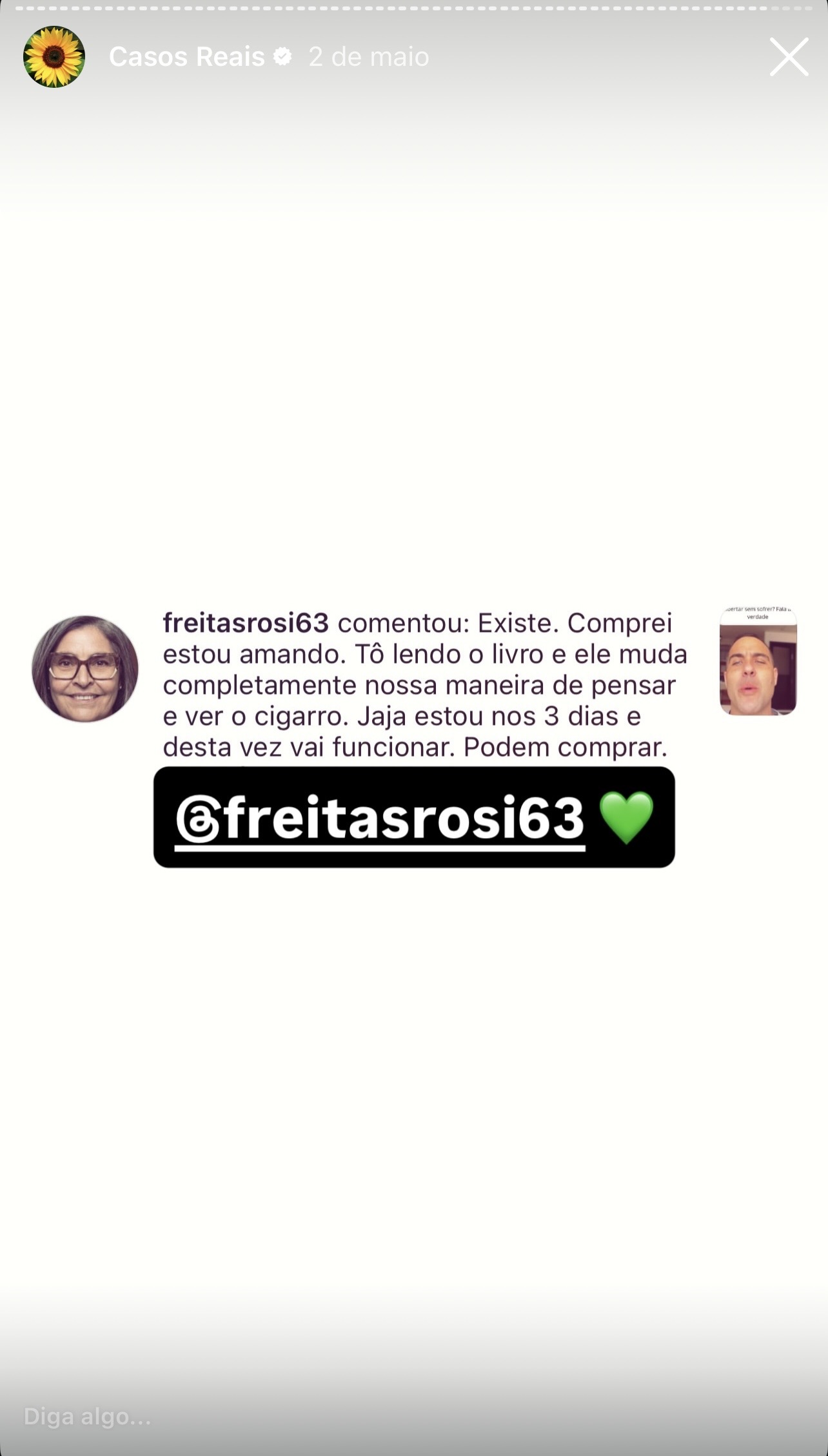 Depoimento 20: 'Comprei e estou amando. O livro muda completamente nossa maneira de pensar' - Rosi